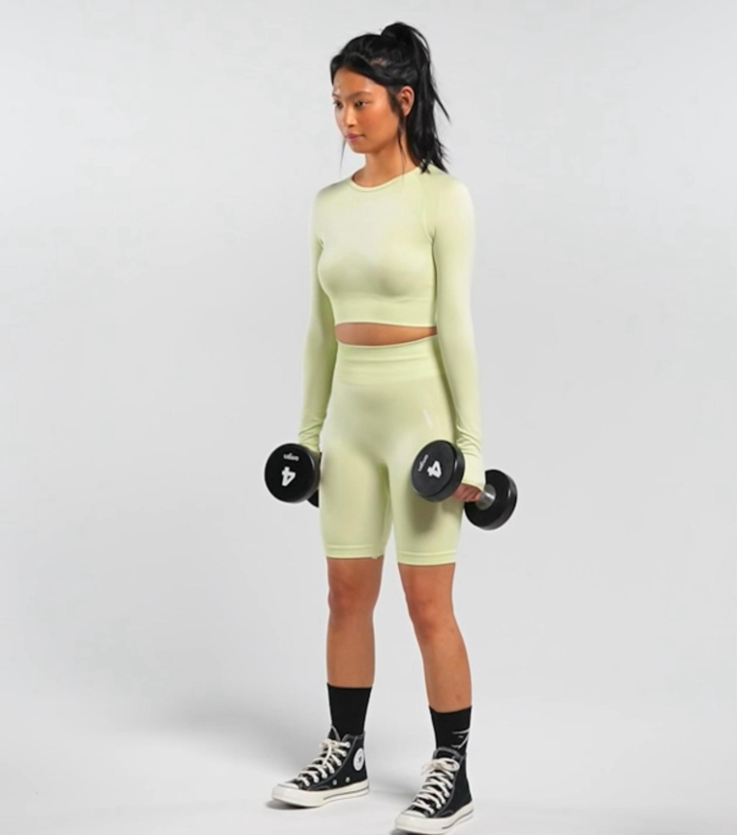 NWOT GYMSHARK 3 PIECE SET - Flex Sports Light Marl Green Gym Set