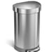 45-Liter Fingerprint-Proof Brushed Stainless Steel Semi-Round Step-On Trash Can