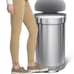 45-Liter Fingerprint-Proof Brushed Stainless Steel Semi-Round Step-On Trash Can