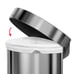 45-Liter Fingerprint-Proof Brushed Stainless Steel Semi-Round Step-On Trash Can