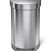 45-Liter Fingerprint-Proof Brushed Stainless Steel Semi-Round Step-On Trash Can