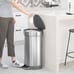 45-Liter Fingerprint-Proof Brushed Stainless Steel Semi-Round Step-On Trash Can