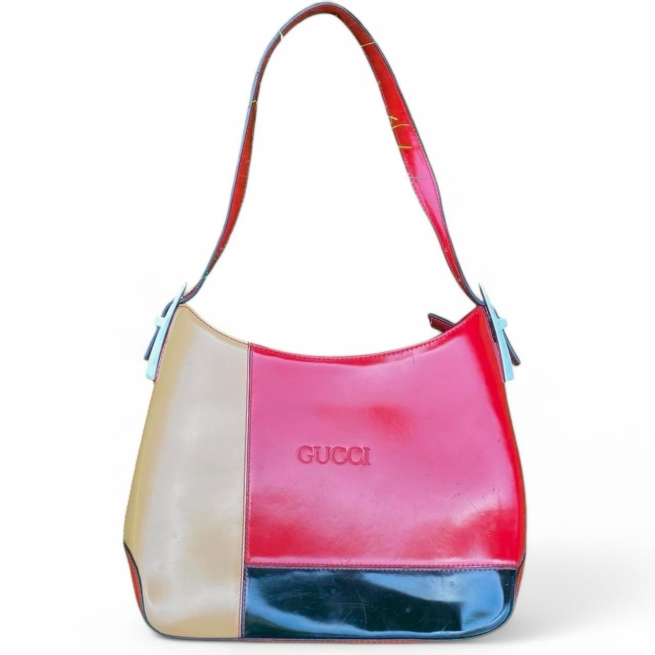 Beautiful structured red color block bag