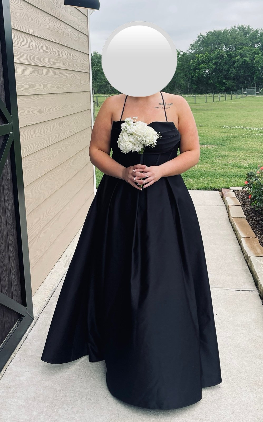 Blondie Nites Gathered-Bust Boned-Waist Ball Gown Black Size 15
