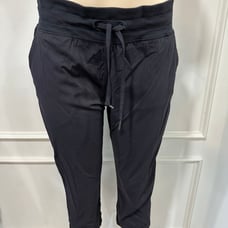 Lululemon Womens Pants Size 10 Black Drawstring Waist Capri Athletica Bottom
