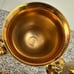 Electroplate 24 K Gold 5 Piece Set Stamped Unbranded Wine Goblets 5.5” tall