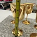 Electroplate 24 K Gold 5 Piece Set Stamped Unbranded Wine Goblets 5.5” tall