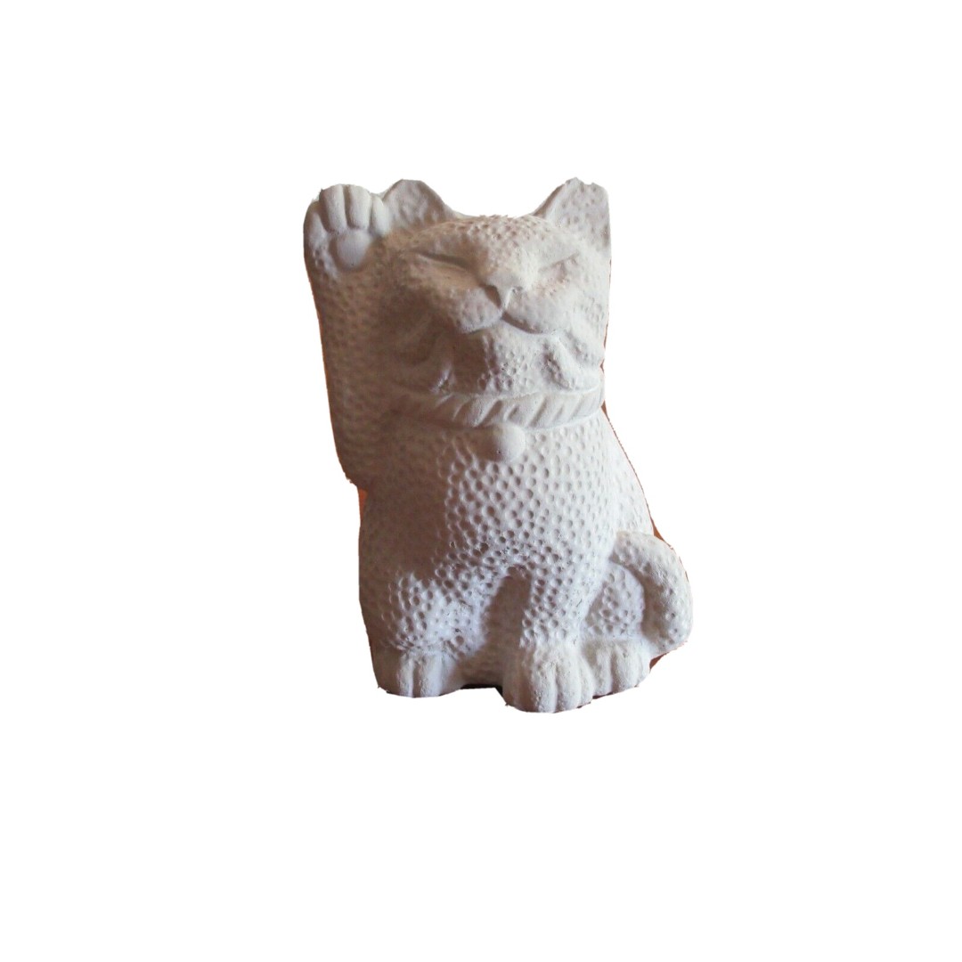 Lucky CAT Buddha ZEN Garden Art Stone Figurine Tyber Katz Style Maneki Neko LOTB