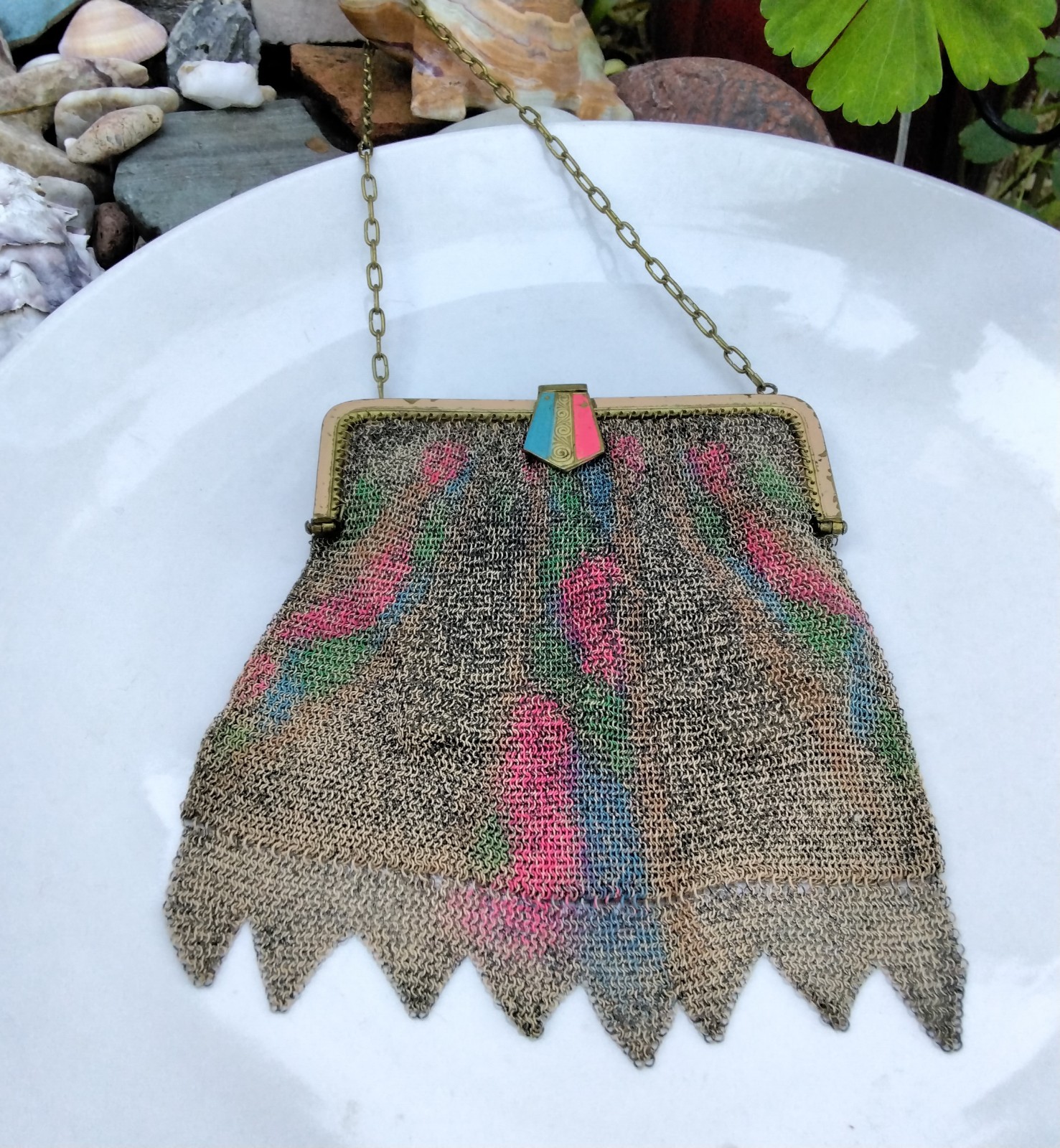 1920's Art Deco Dresden Mesh Purse