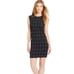 NWT Ralph Lauren Dress Classic Windowpane Black Tan Faux Leather Trim