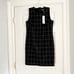 NWT Ralph Lauren Dress Classic Windowpane Black Tan Faux Leather Trim
