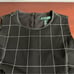 NWT Ralph Lauren Dress Classic Windowpane Black Tan Faux Leather Trim