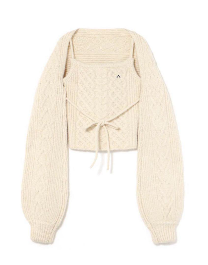 人気のクリスマスアイテムがいっぱい！ andmary Authentic Heart ivory set knit cable トップス