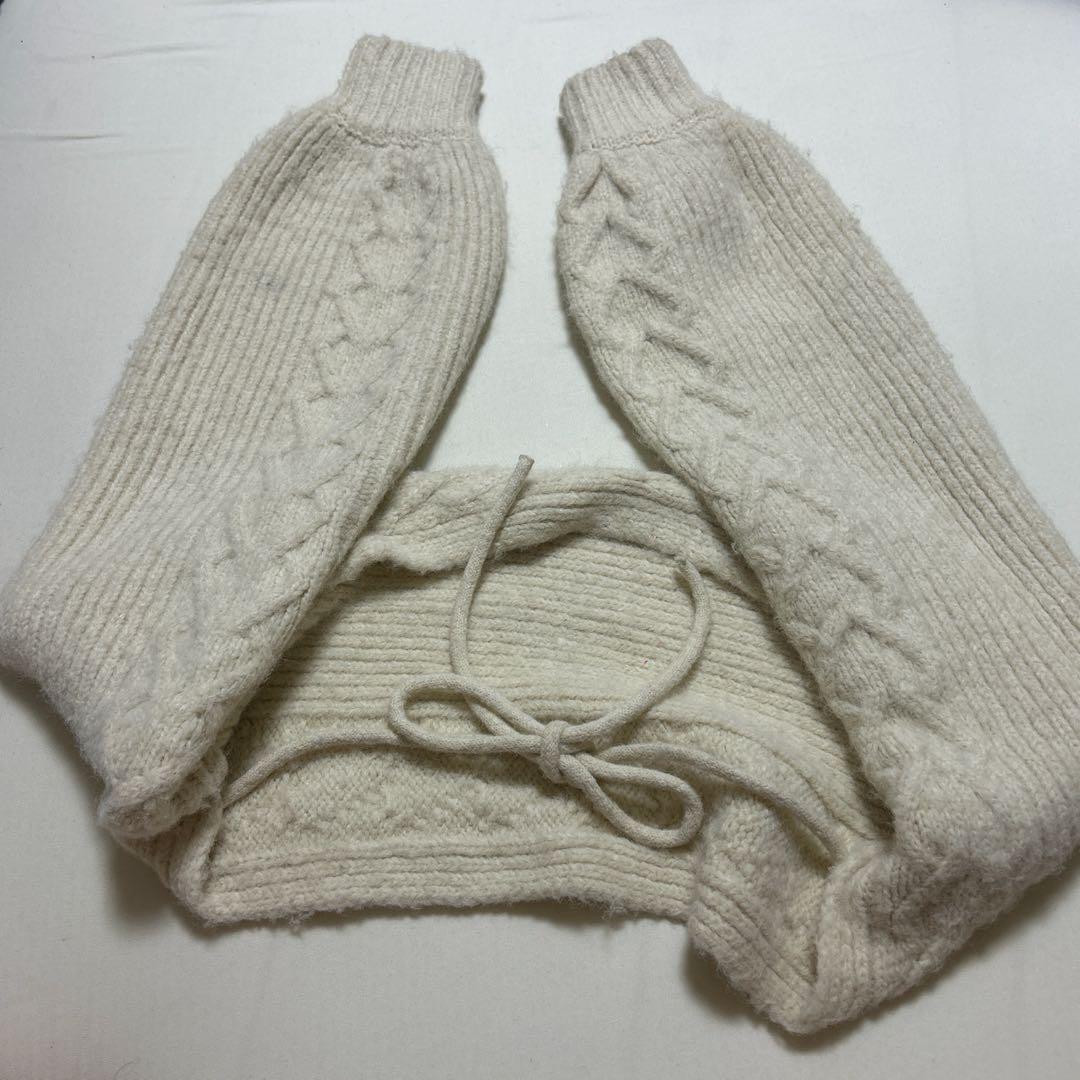 Authentic andmary Heart cable knit set ivory