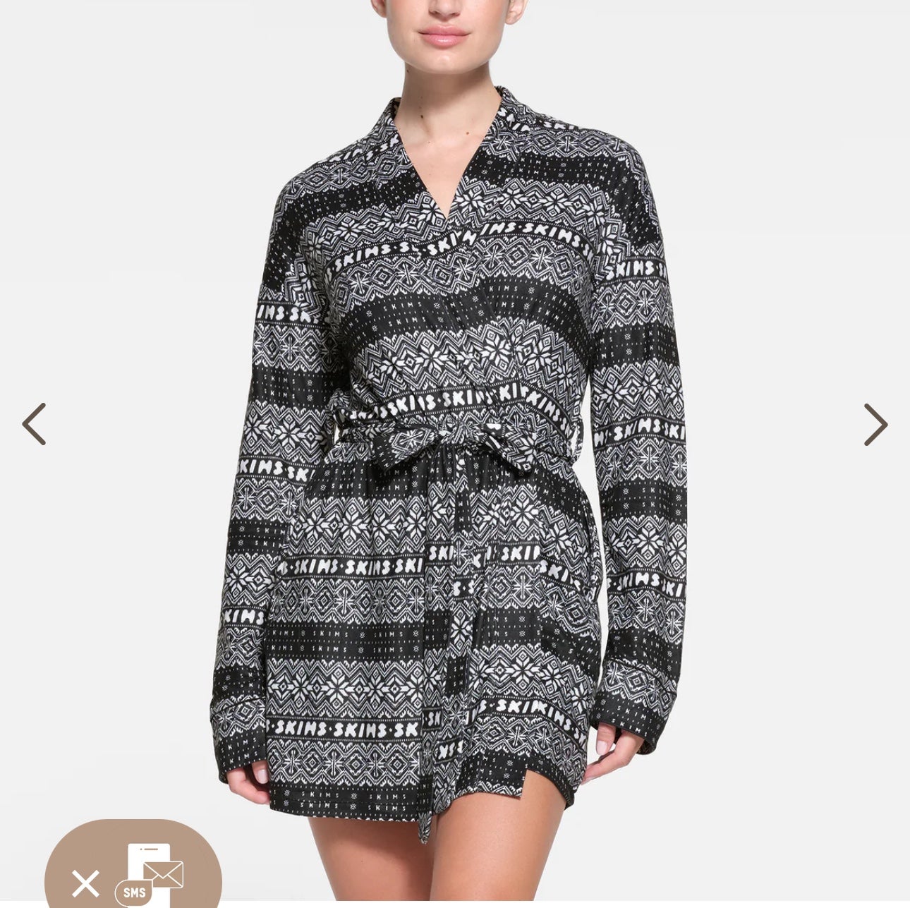 NWT SKIMS LOGO PLUSH POINTELLE ROBE