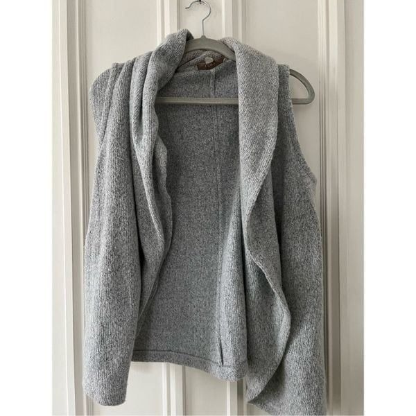 Loft light grey cozy long sweater vest S