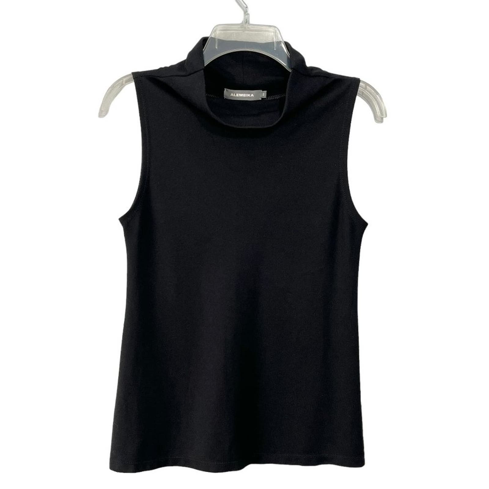 Alembika Essential Mock Neck Top Sleeveless Black Women's Sz 8 10