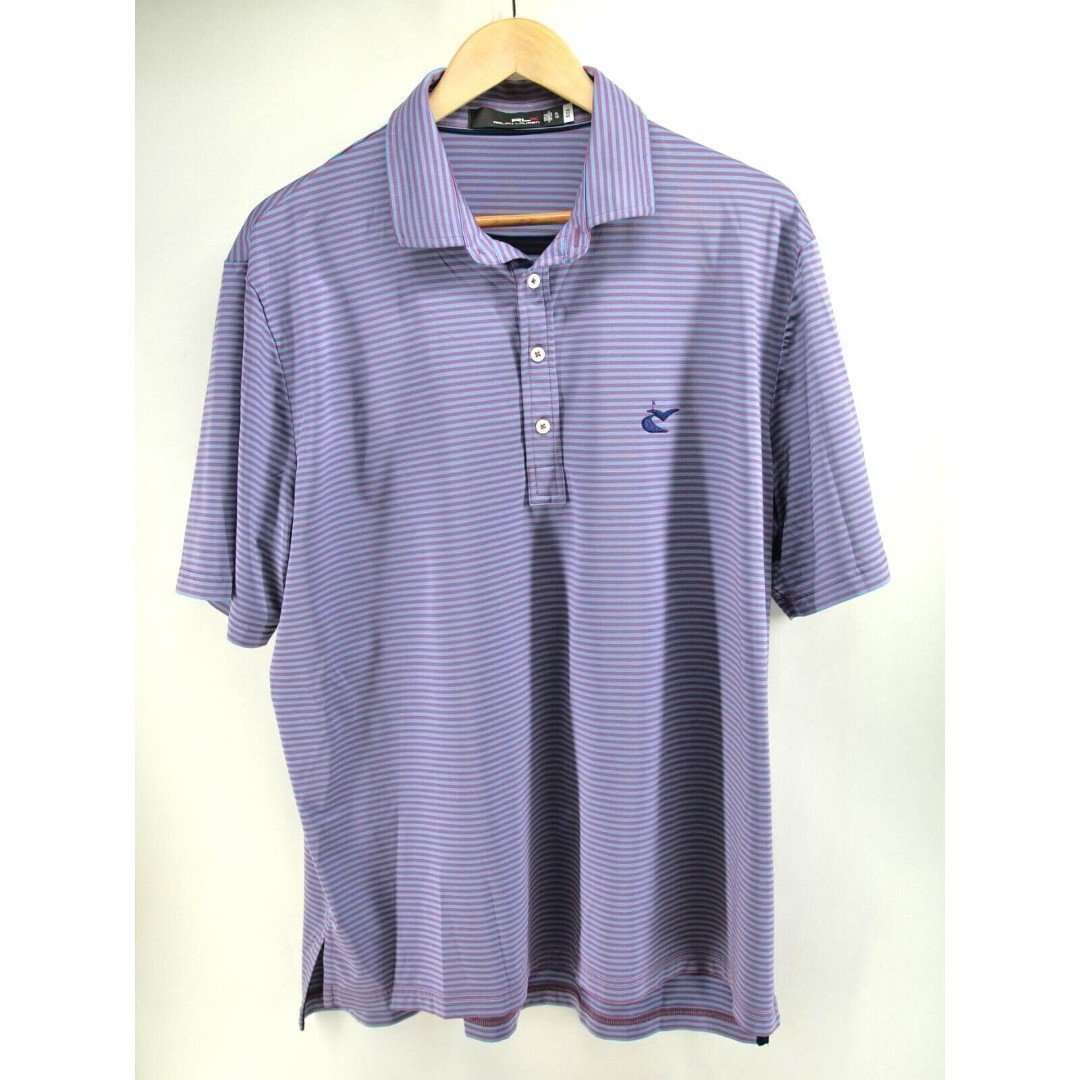 RALPH LAUREN RLX Performance Polo Shirt CAVES VALLEY GOLF CLUB Size XL Striped