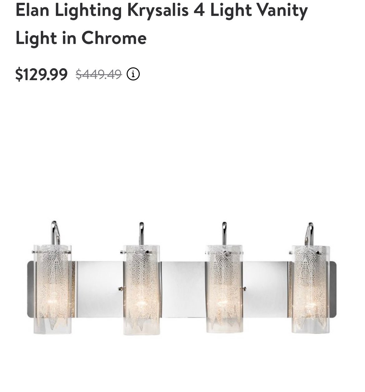Elan Lighting Krysalis 4 Light Vanity Light in Chrome