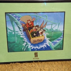 Vintage 1996 Six Flag Special Edition Souvenir Silly-Cell Splash Taz, Bugs Bun
