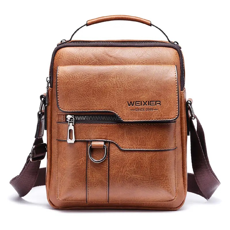Men's Vintage Leather Crossbody Bag - Perfect for Business & Casual Use!