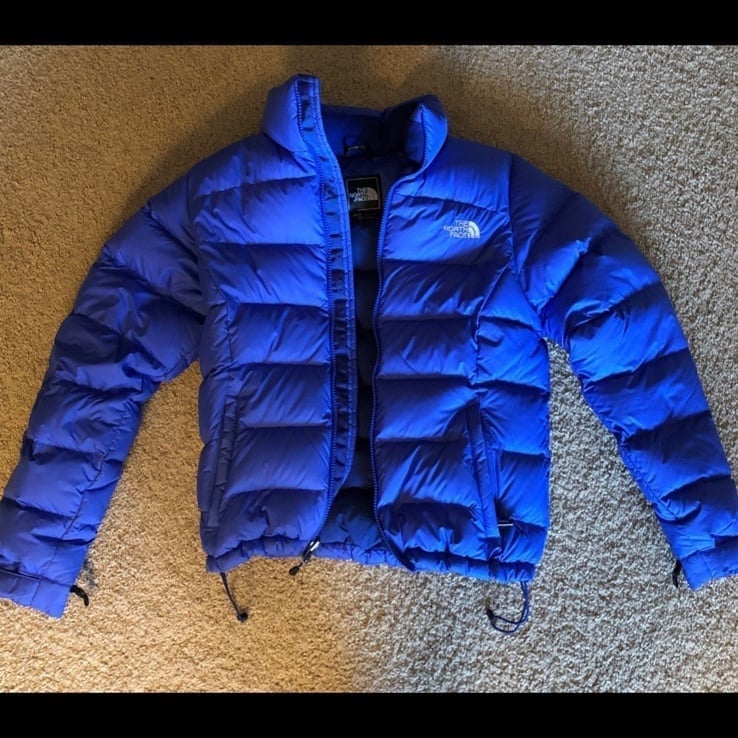 North Face Womens Blue Nuptse size Small Jacket Ski Coat 700 Down Vintage Puffer