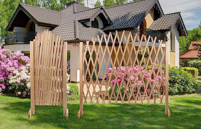 Expandable Brown Wooden Fence Trellis , CF-LG-EF-01