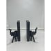 Dark Wood Set Hand Carved Elephant Figure Bookend Shelf Display