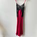 Victoria’s Secret 90s Silk Red Black Lace Vintage Lattice Maxi Gown Slip Dress M