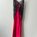 Victoria’s Secret 90s Silk Red Black Lace Vintage Lattice Maxi Gown Slip Dress M