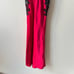Victoria’s Secret 90s Silk Red Black Lace Vintage Lattice Maxi Gown Slip Dress M
