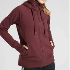 Athleta Triumph Hoodie Zip Up Jacket Spiced Cabernet Small Maroon
