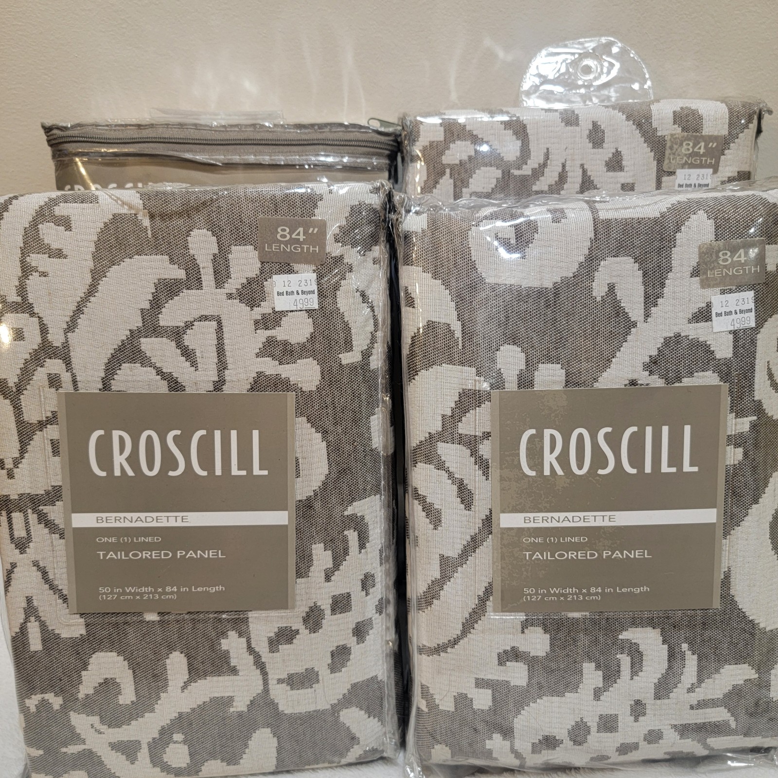 Four Croscill Bernadette Tailored Window Panel 50in x 84in