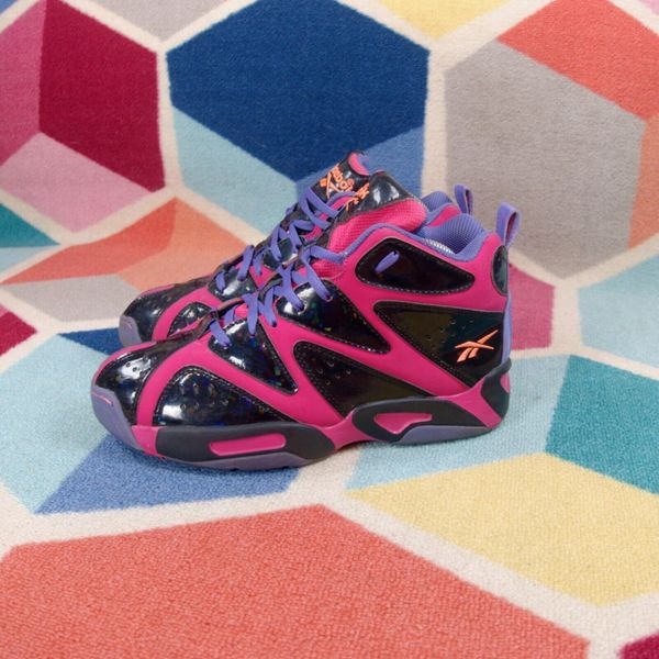 Reebok Kamikaze 1 Mid Pink Fusion Black Purple Basketball Sneakers Unisex 7 US