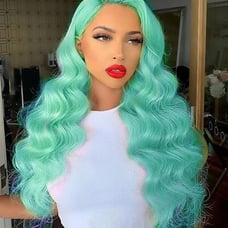 lace front wig human hair blended