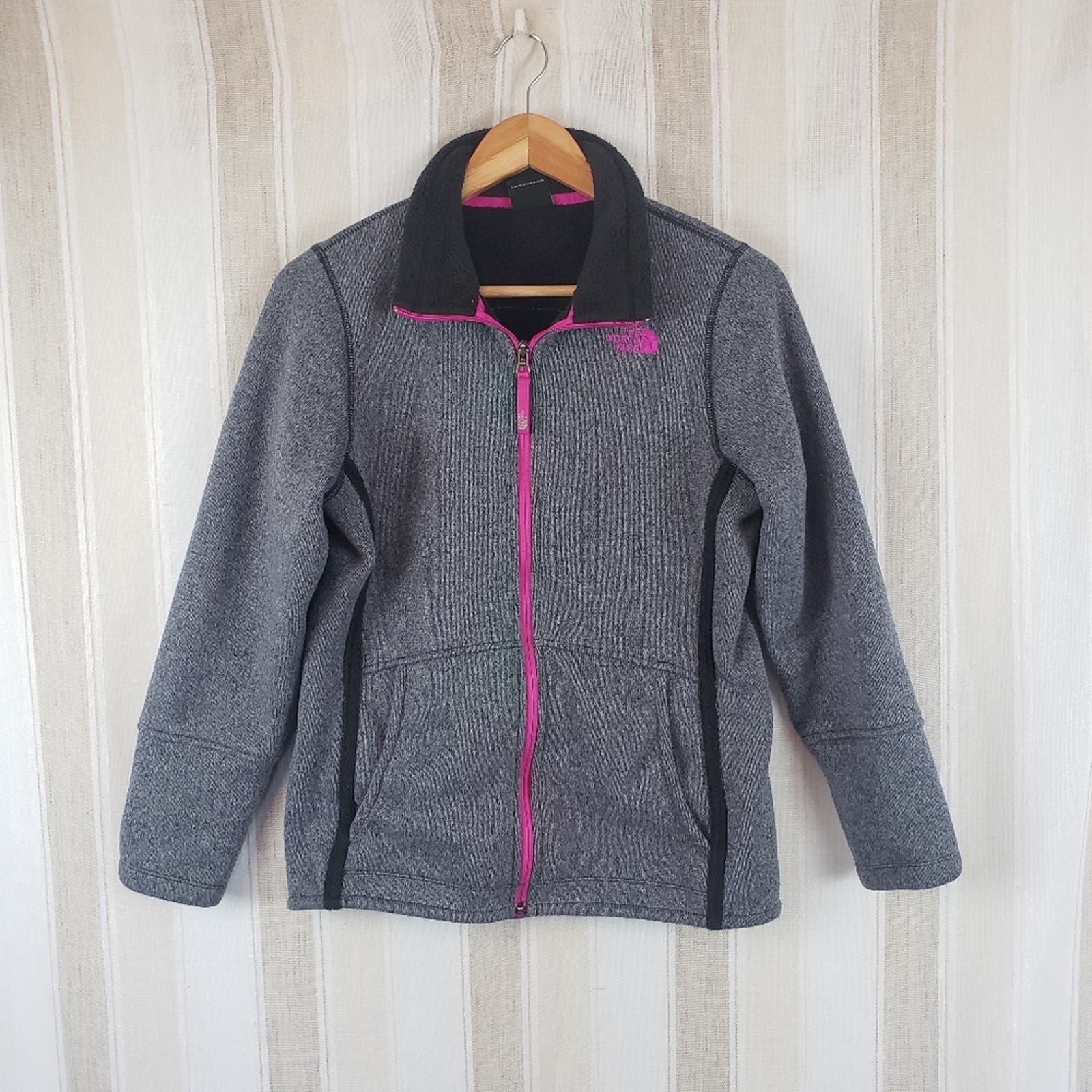 The North Face Banderitas Fleece Jacket Gray Girls Size Extra Large