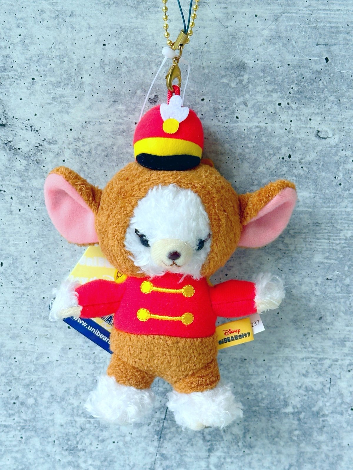 Japan Disney Store UniBEARsity Dumbo Timothy Plush Keychain