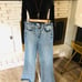 Sneak Peek NWT Flare Wide Leg High Rise Raw Hem Skinny Jeans