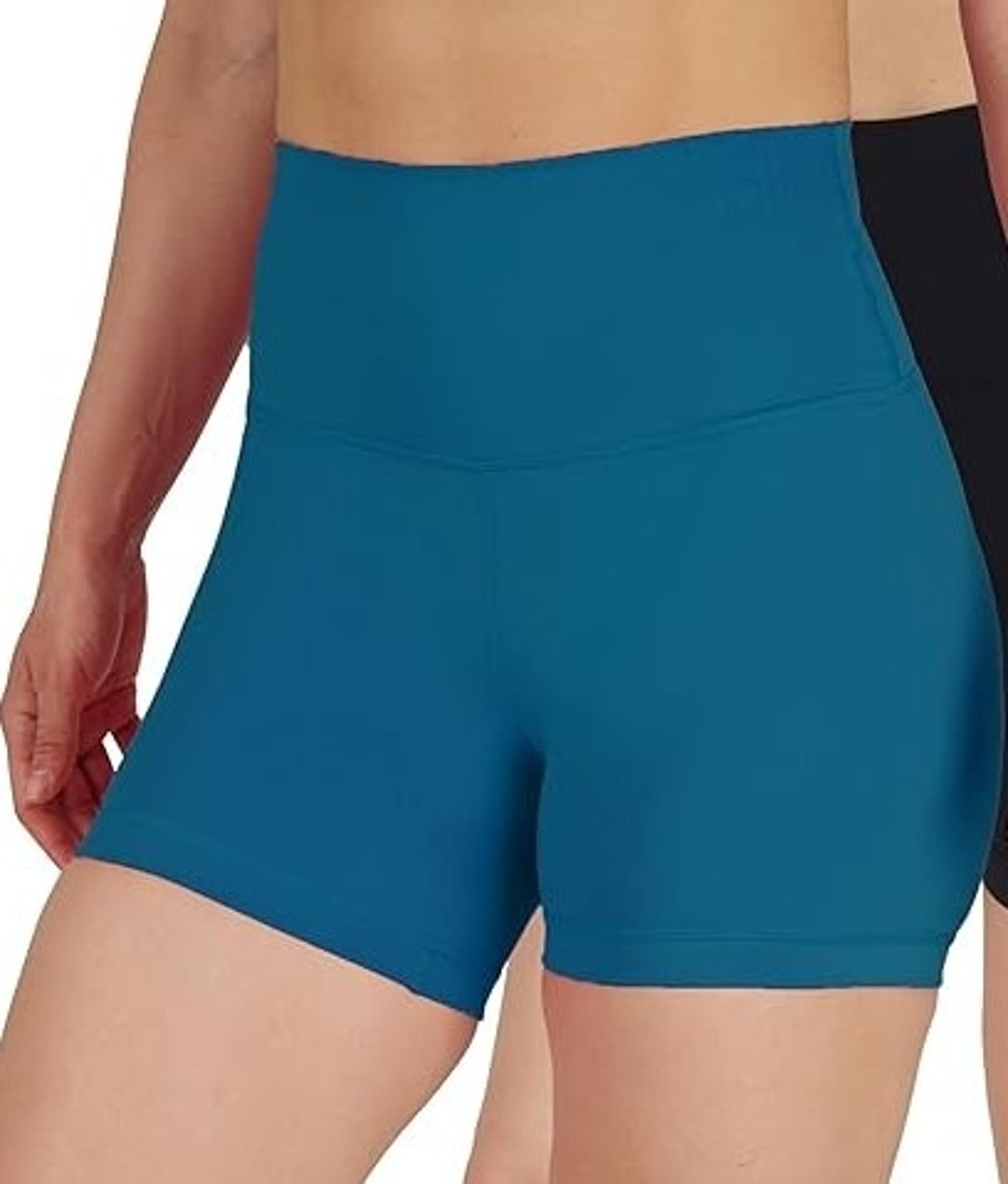 Yogalicious Lux Ocean Indigo Blue High-Waist Shorts Large NWT