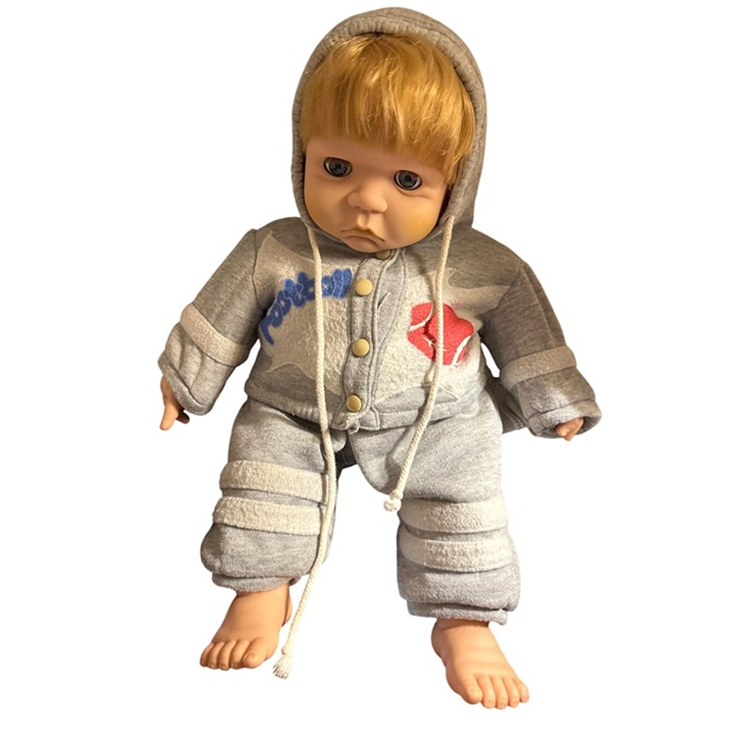 Vtg 1986 Playmates Toys Boy Doll Hooded original Sports Outfit sleepy eyes Read