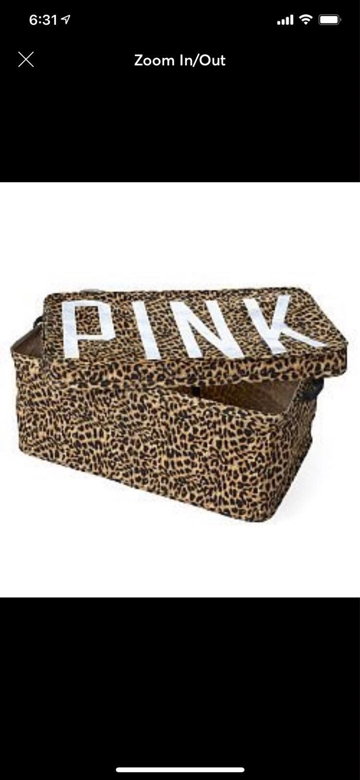 VS PINK RARE Cheetah Print Dorm Trunk an