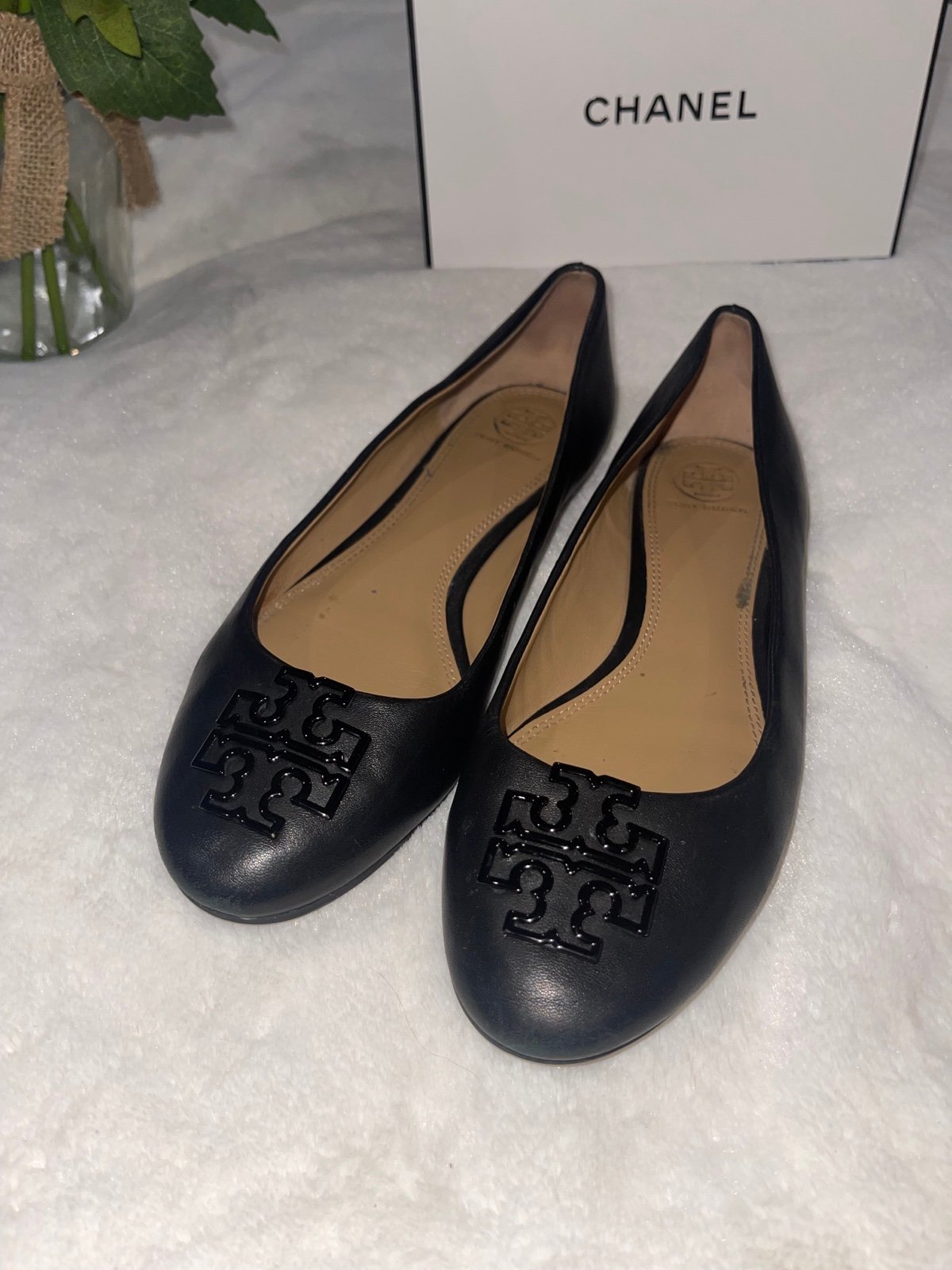 TORY BURCH ROYAL POWDER FLAT BLACK