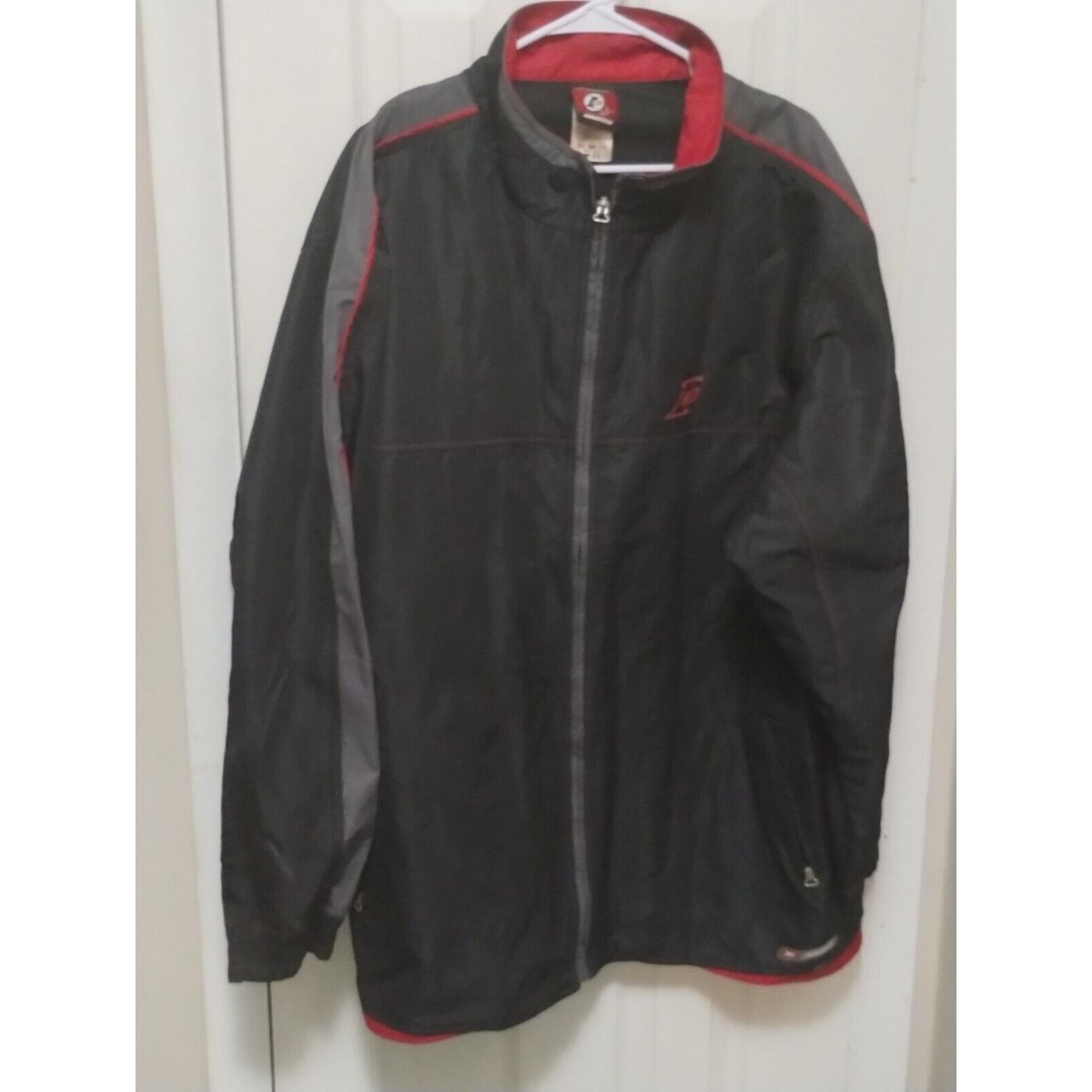 Vtg Allen Iverson Reebok Full Zip Heavy Winter Gray Jacket Men's Size 2XL