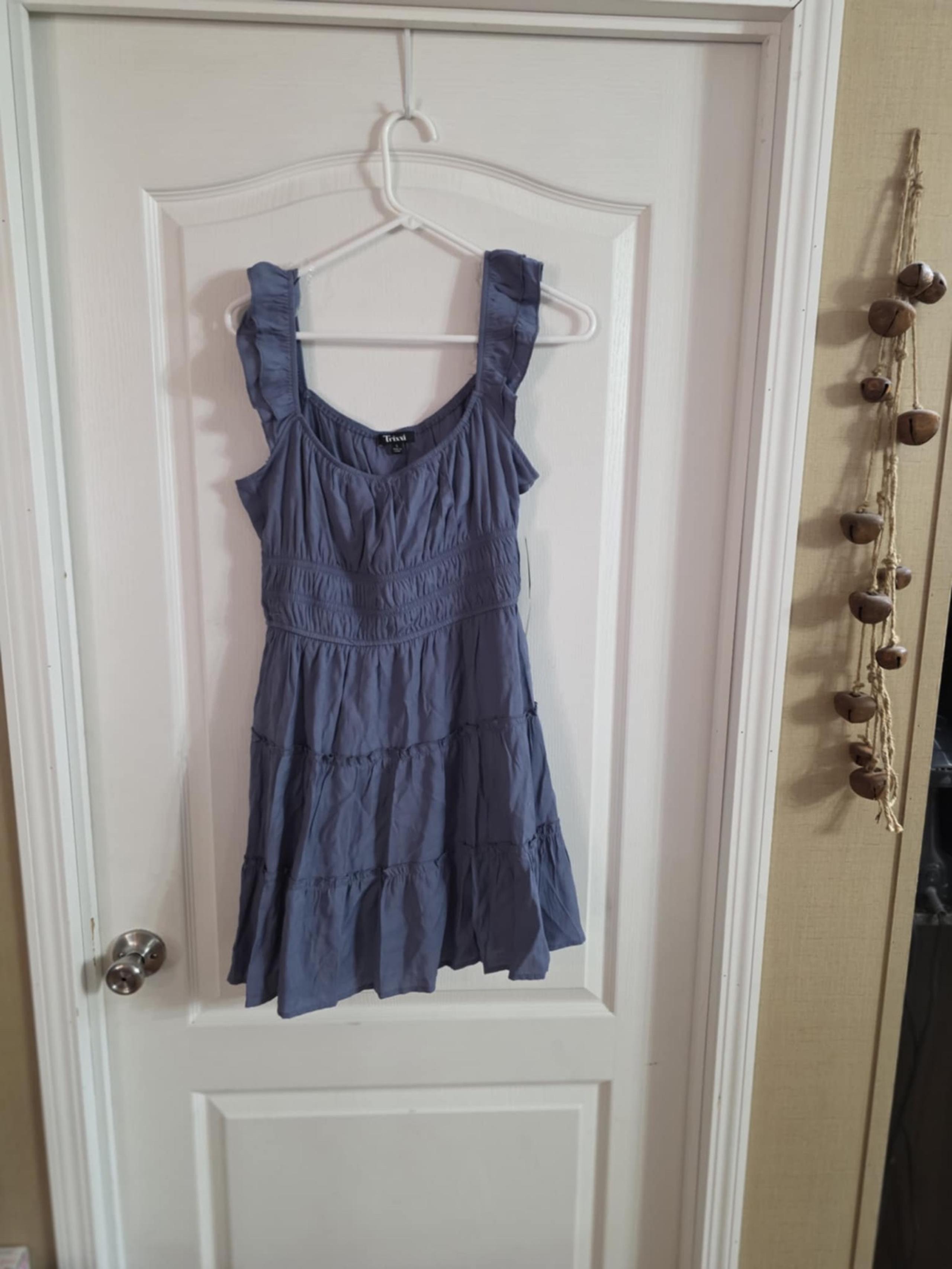 Trixxi Women’s Blue Boho Summer Sun Dress NWT Sz L.  4069