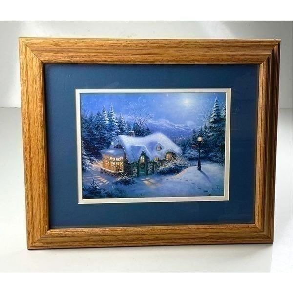 Thomas Kinkade Silent Night Matted & Framed Art Print 14x17in Frame