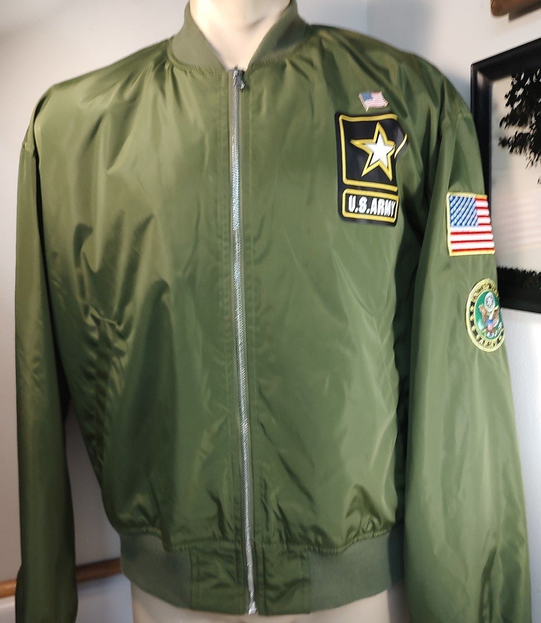 US Army Men's XL Extra Large Polyester Embroidered Zip up Jacket