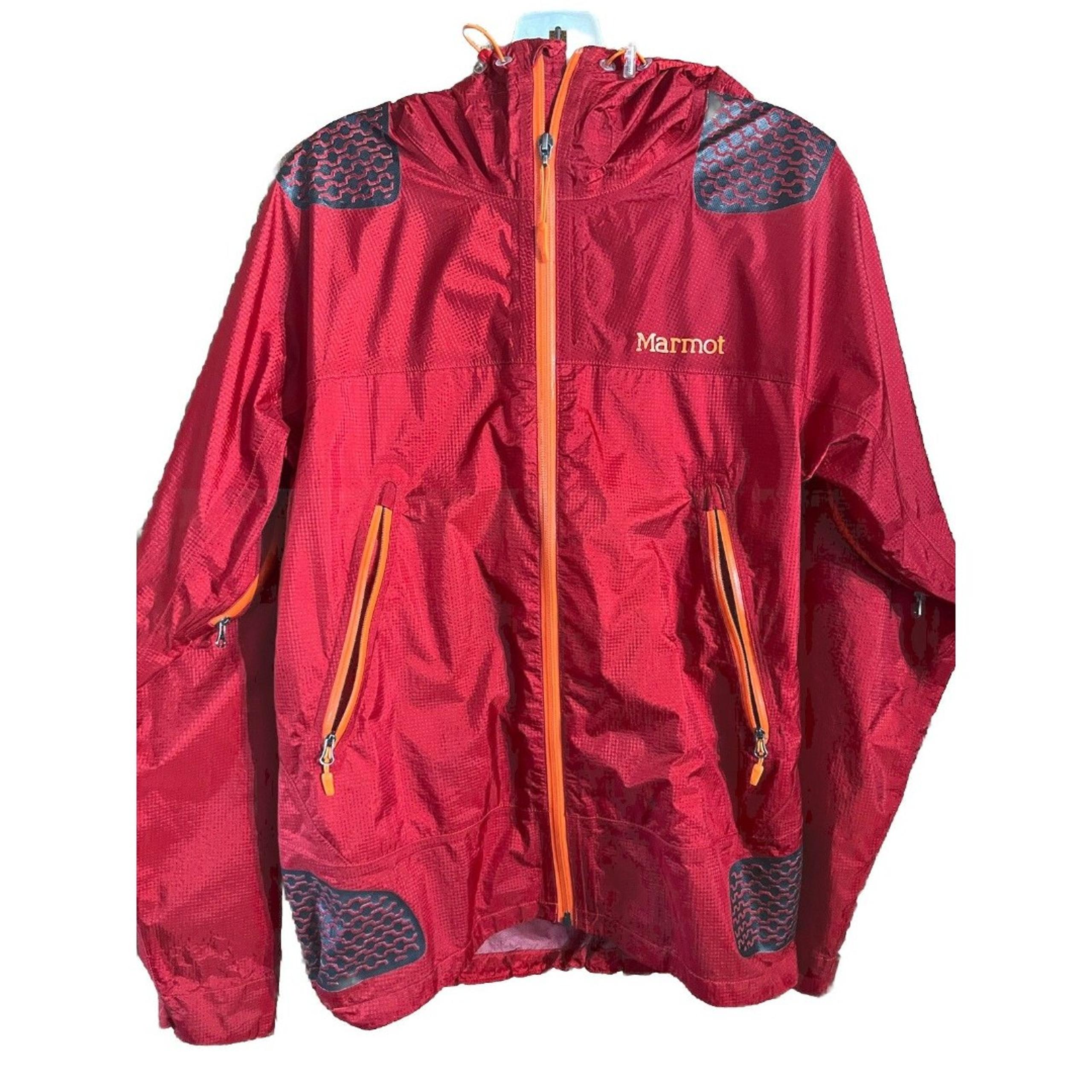 Marmot Red Windbreaker Lightweight Jacket Men Size S Hooded Full Zip