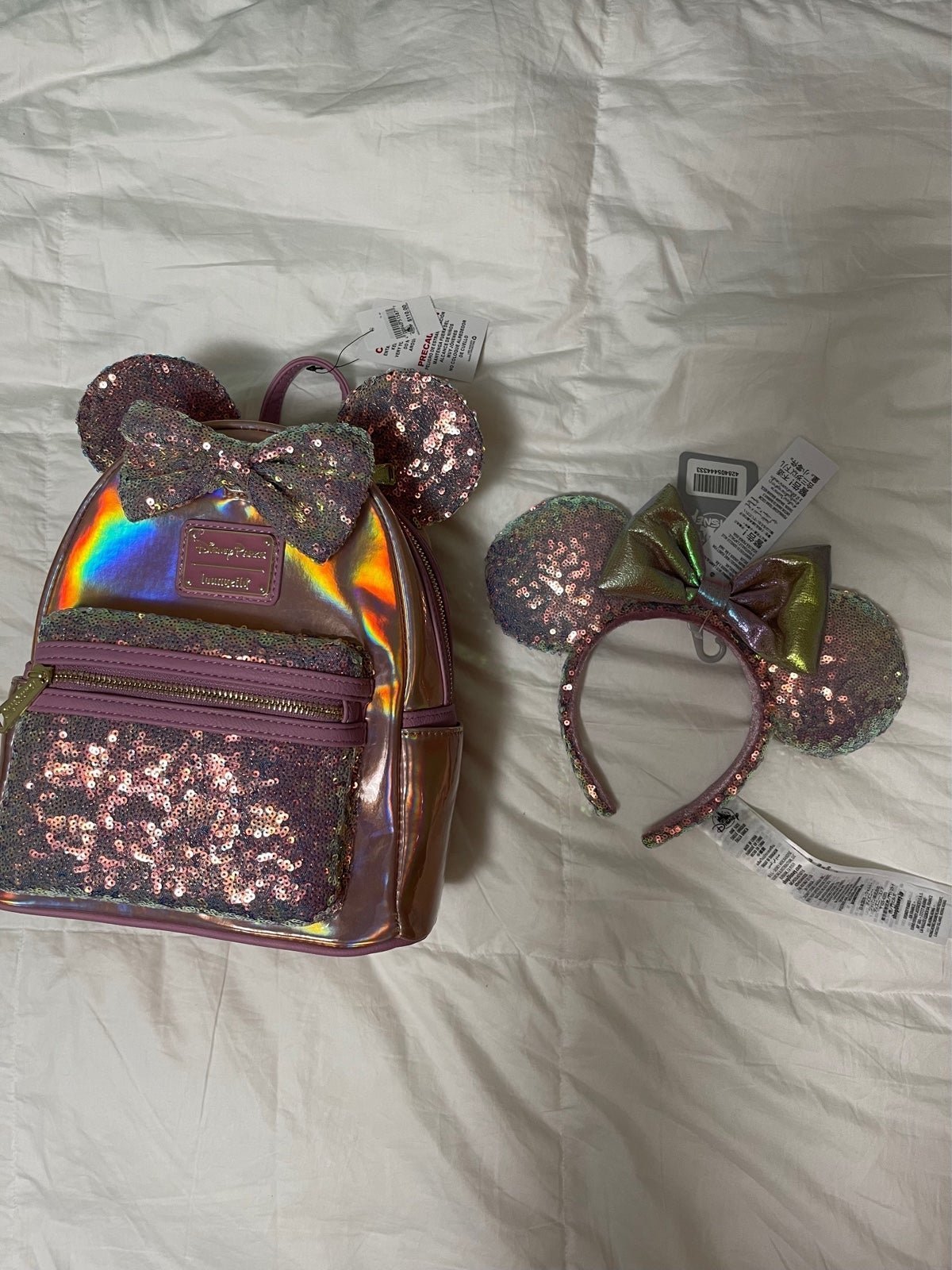 Disney World 50th Anniversary EARidescent Loungefly backpack and ears