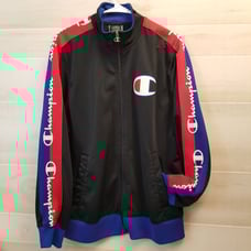 {L} Champion Racer Stripe Zip Up Jacket Coat