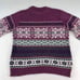 VtG Woolrich Women Cotton knit Sweater Size M Burgandy Isle Nordic Crewneck